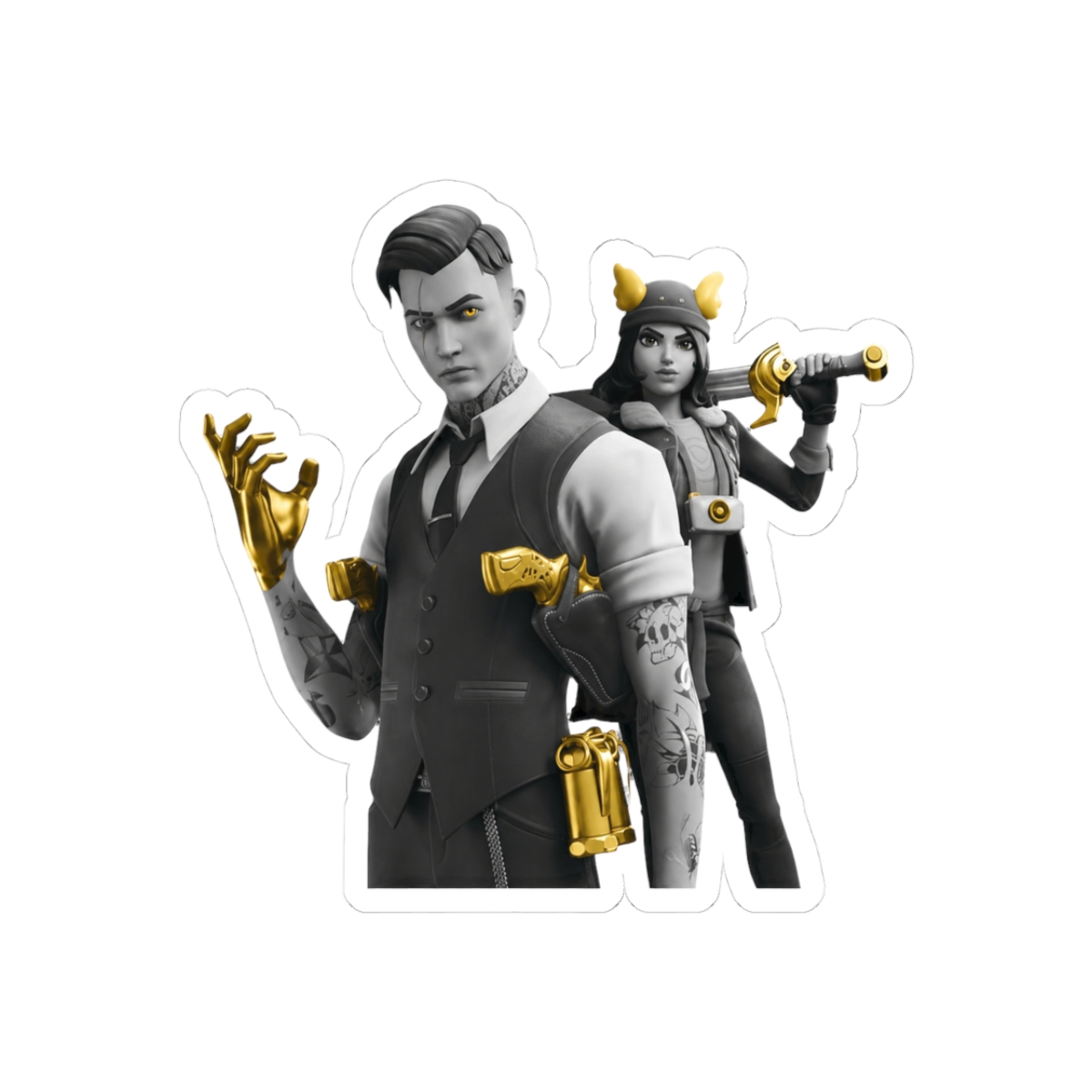 Midas Skins Fortnite Golden Armor Gamer Sticker - Official stickers merchandise