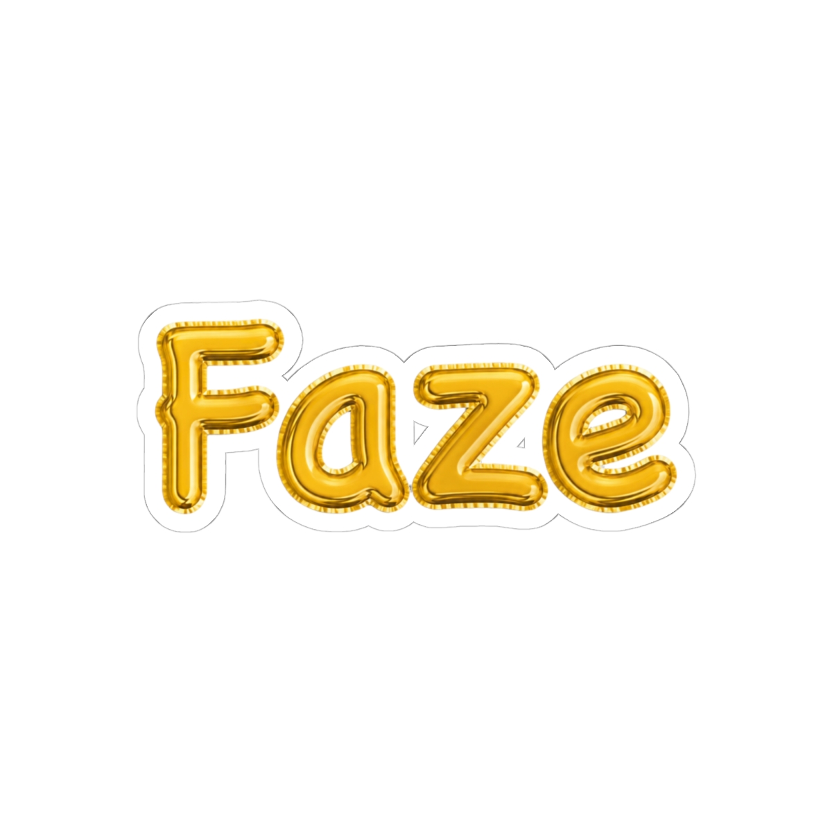 Golden Balloon Foil FaZe Name Label Sticker | Shiny Esports Decal