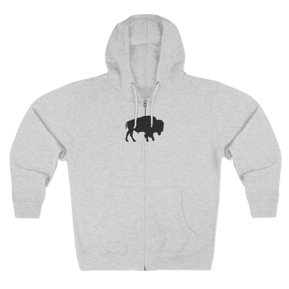 Buffalo Silhouette Sustainable Zip Hoodie - Wildlife Hiker Gift - Official hoodies merchandise