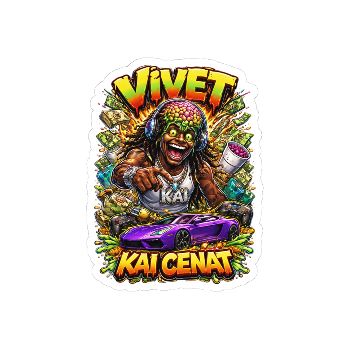 Kai Cenat VIVET Epic Sticker - Official stickers merchandise